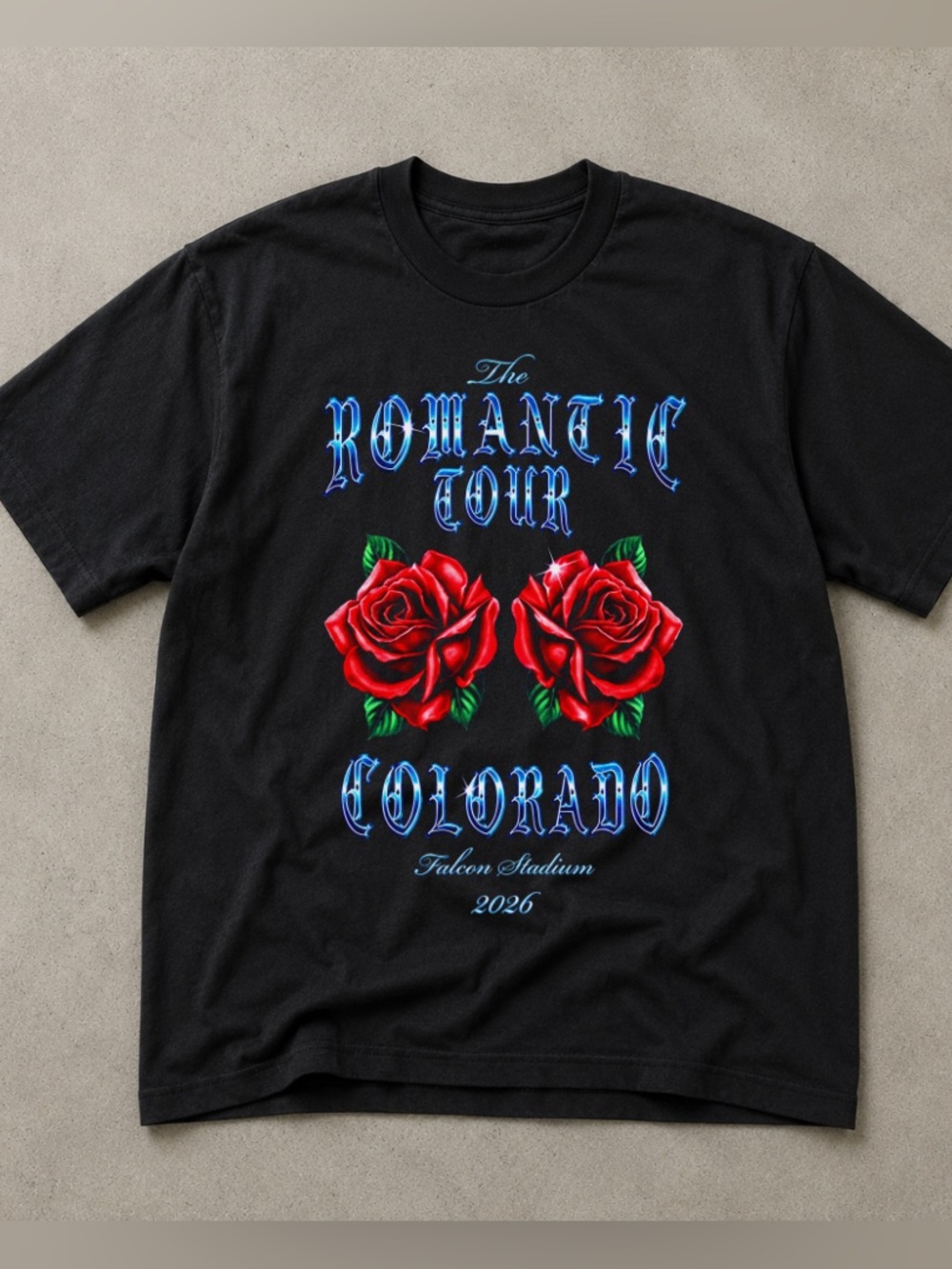 Bruno Mars The Romantic Tour Colorado 2026 Graphic Tee - Black Reprint